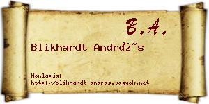 Blikhardt András névjegykártya