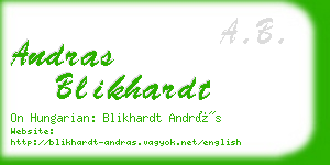 andras blikhardt business card